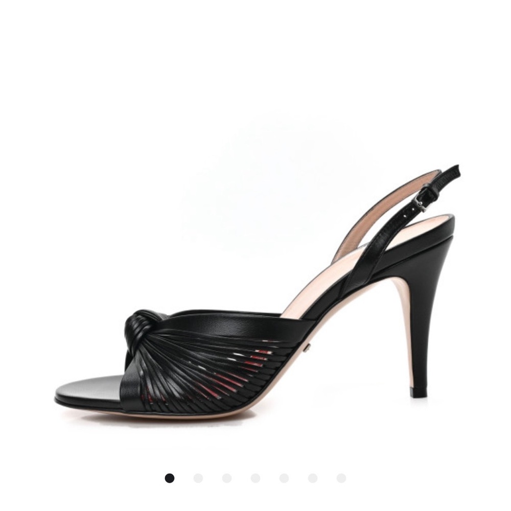 Gucci Black Heeled Slingback Shoes 3 1/2inches NWT size 36 1/2